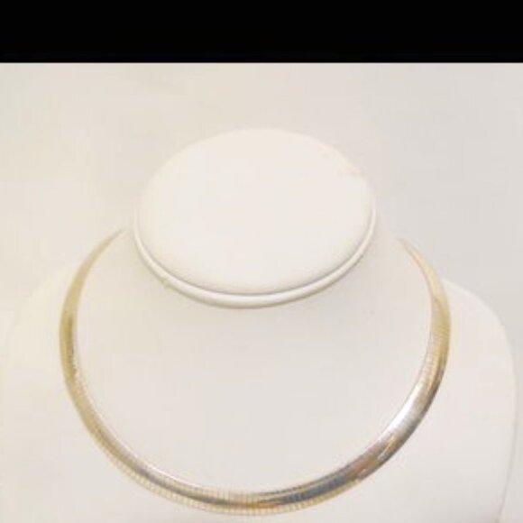 Vintage Technibond Sterling Silver Omega Necklace - Picture 1 of 3